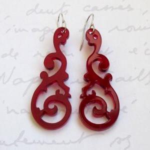 Red Tribal Tattoo Earrings - Tribal Jewelry -..