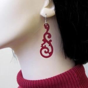 Red Tribal Tattoo Earrings - Tribal Jewelry -..