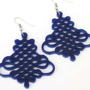 Blue Spiral Earrings - Spirl Jewelry - Swirl..
