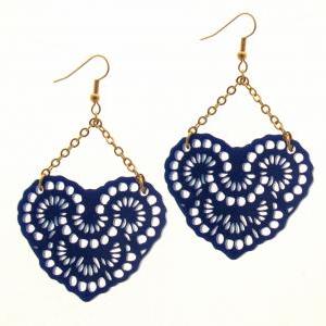 Baronyka French Lace Earrings - Blue Chandelier..