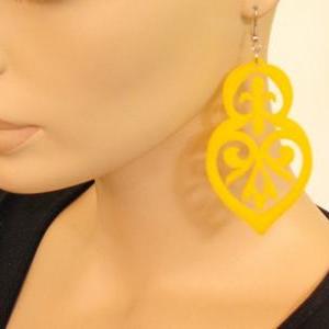 Baronyka Long Yellow Anouk Earrings - Floral..