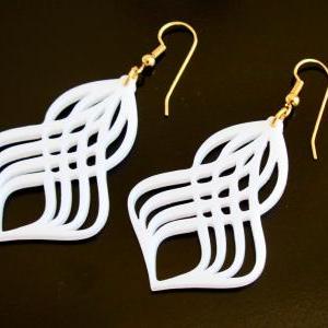 Gorgeous White Spiral Earrings - Swirl Jewelry -..
