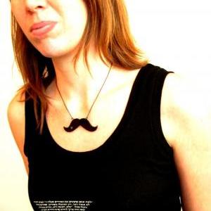 Black Mustache Necklace - Mustache Jewelry - Fun..