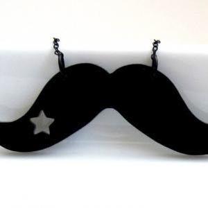 Black Mustache Necklace - Mustache Jewelry - Fun..