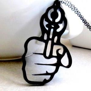 Hand With A Gun Necklace - Gun Jewelry - Cowgirl..