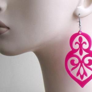 Baronyka Long Pink Anouk Earrings - Party Jewelry..