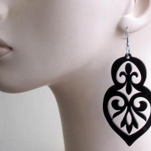 Baronyka Long Black Anouk Earrings - Party Jewelry..