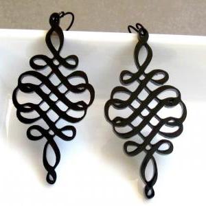 Baronyka Black Spiral Earrings - Spiral Jewelry -..