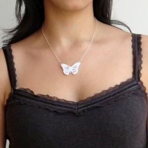 Venus White Butterfly Necklace - Butterfly Jewelry..