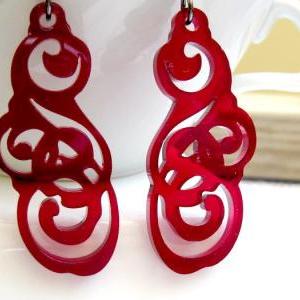 Red Tribal Tattoo Earrings - Tattoo Jewelry -..