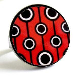 Baronyka Retro Dreams Ring In Red Black And White
