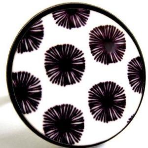 Japanese Flowers In Black And White Ring