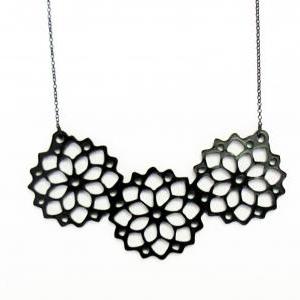 Beautiful Bouquet Necklace - Black Jewelry -..