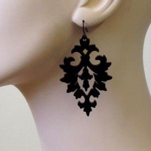 Baronyka Black Damask Earrings - Elgant Jewelry -..