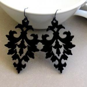 Baronyka Black Damask Earrings - Elgant Jewelry -..