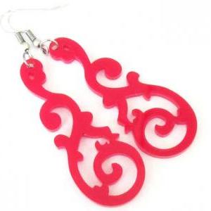 Red Tattoo Art Earrings - Tattoo Jewelry - Tribal..