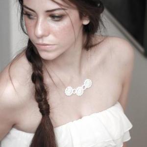 Beautiful White Flower Necklace - Bridal Necklace..