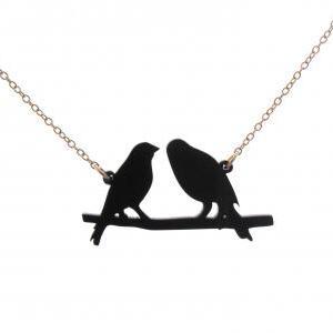 Birds On A Wire Necklace - Bird Jewelry - Bird..