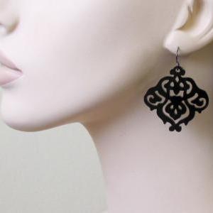 Romantic Floral Earrings - Lace Pattern - Modern..