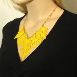 Statement Yellow Necklace - Elegant Jewelry -..