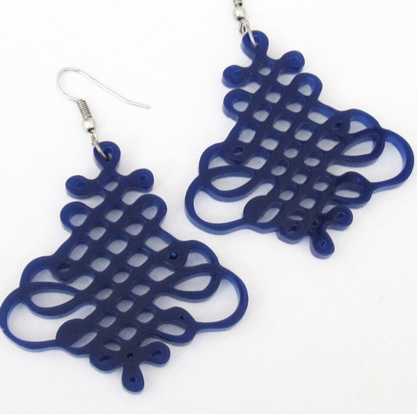 Blue Spiral Earrings - Spirl Jewelry - Swirl Jewelry - Contemporary Jewelry - Modern Jewelry - Everyday Jewelry - Summer Jewelry