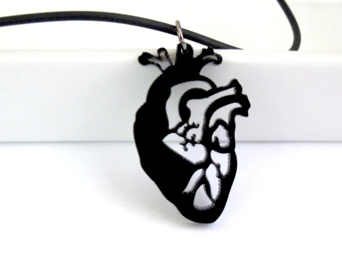 Baronyka Anatomical Heart Pendant Necklace - Unisex Necklace - Unisex Jewelry - Human Heart Jewelry - Anatomical Heart Jewelry