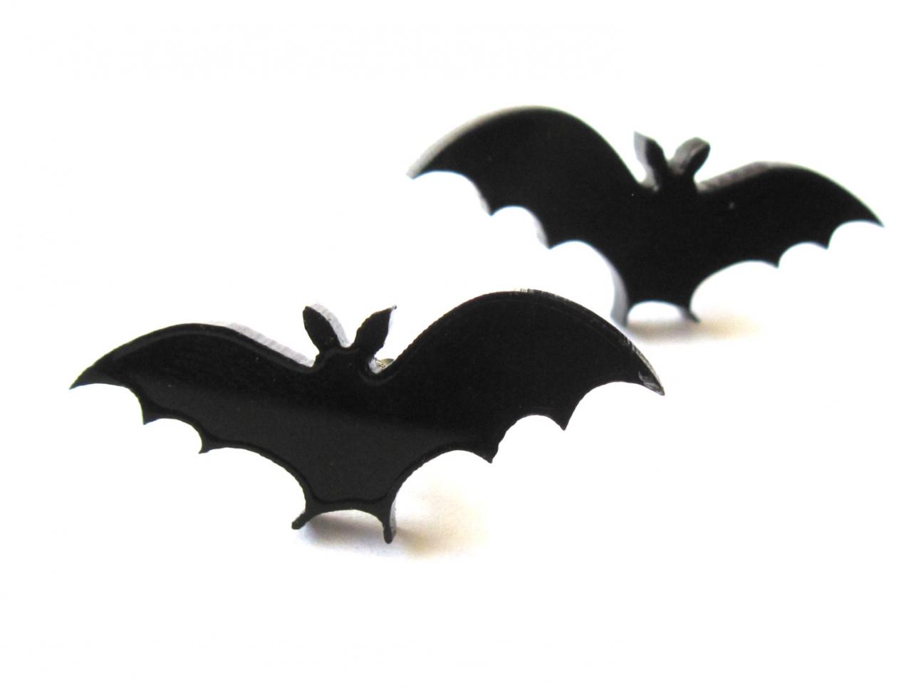 Baronyka Sweet Little Bat Stud Earrings - Bat Jewelry - Nature Jewelry - Animal Jewelry - Black Jewelry - Cute Jewelry - Gift For Her