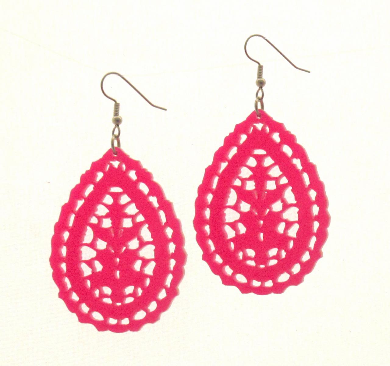 Baronyka Art Deco Earrings - Pink Statement Earrrings - Elegant Earrings - Formal Jewelry - Evening Jewelry - Gift For Her - Party
