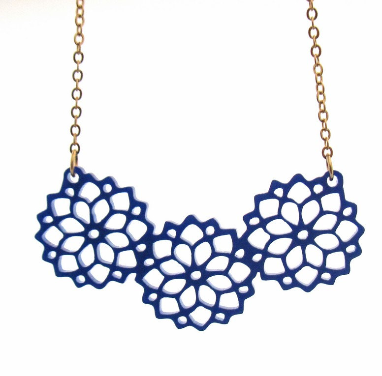 Beautiful Bouquet Necklace - Blue Jewelry - Nature Jewelry - Modern Jewelry - Elegant Jewelry - Gift For Her - Art Jewelry