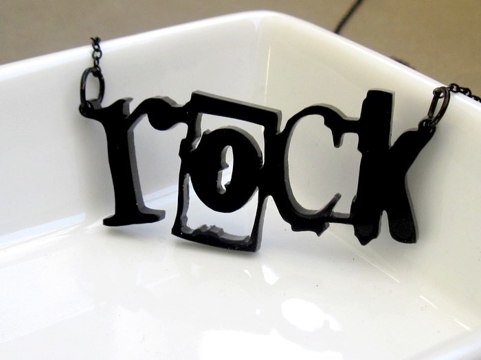 Girl Can Rock Pendant Necklace - Rock Necklace - Rock Jewelry - Fun Jewelry - Rock N Roll Jewelry - Gift For Her - Modern Jewelry
